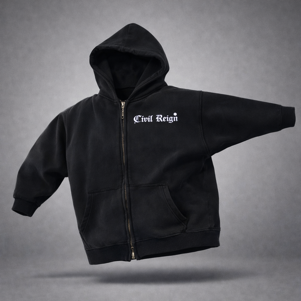 Bubble Chrome Boxy Zip Hoodie