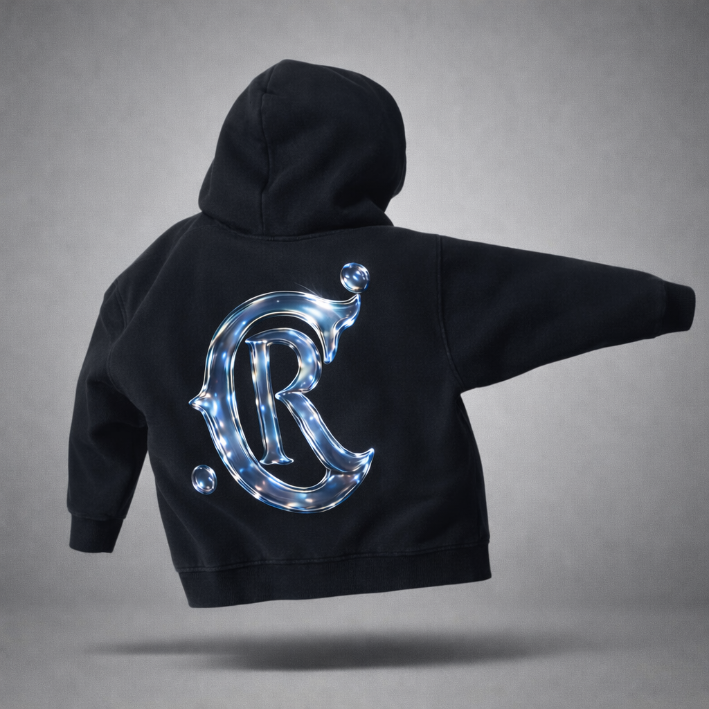 Bubble Chrome Boxy Zip Hoodie