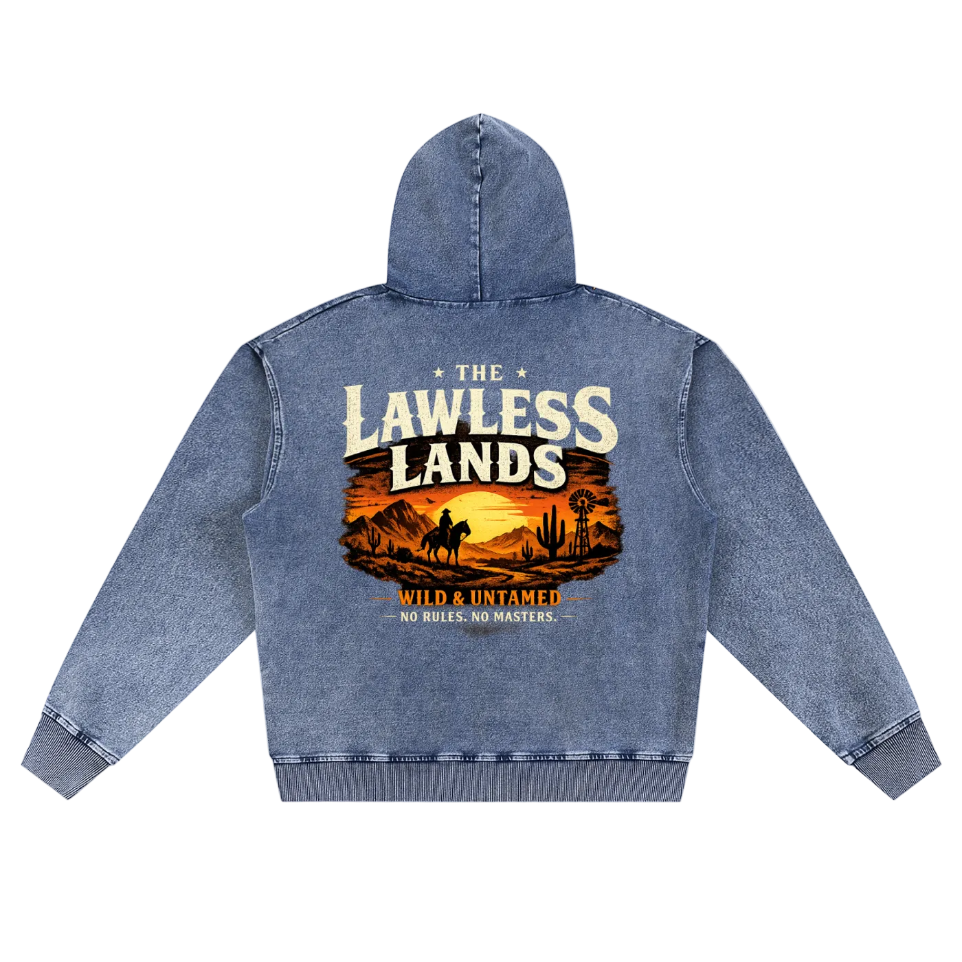 The Lawless Lands Denim Premium Zip Hoodie