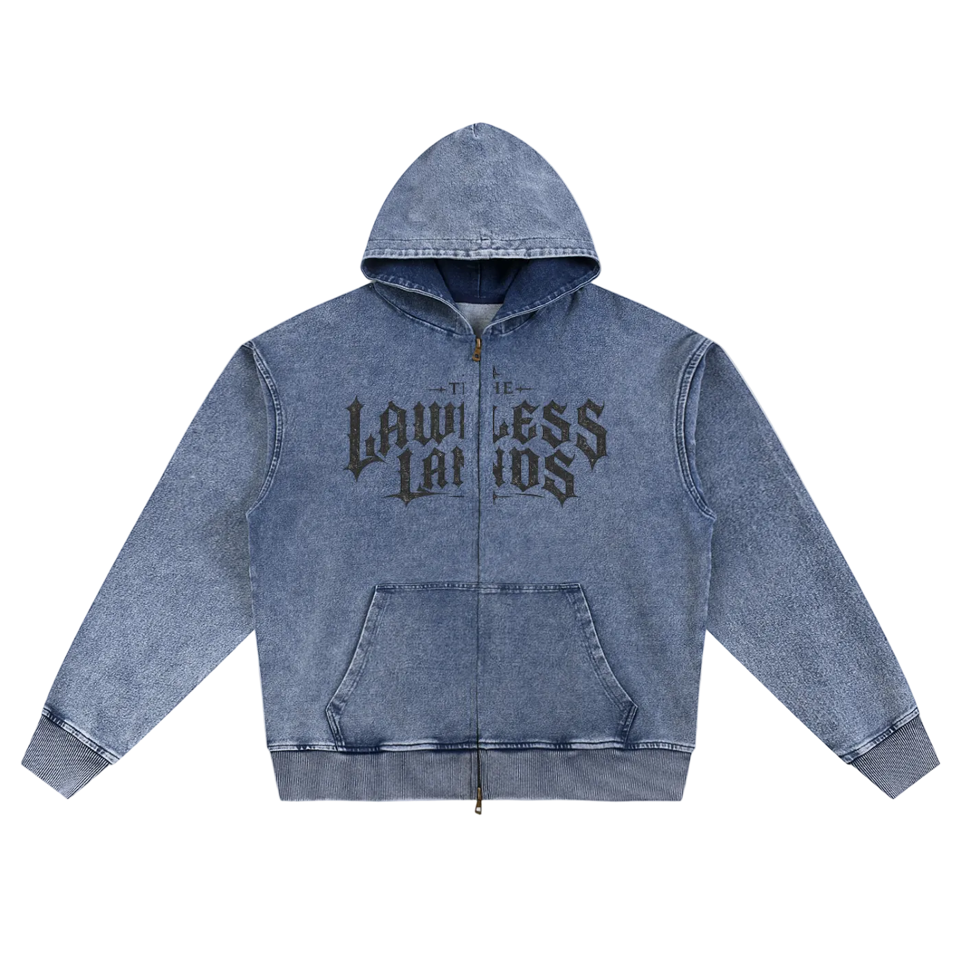 The Lawless Lands Denim Premium Zip Hoodie