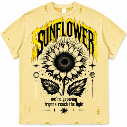Sunflower distressed tee by.sloth da savior
