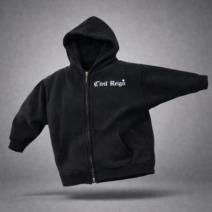 Bubble Chrome Boxy Zip Hoodie